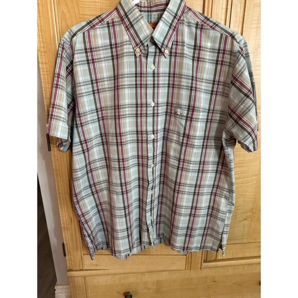 Ben Sherman Mens Plaid Short Sleeve Button-Up Shirt Size 4/XL Multicolor - Picture 1 of 4